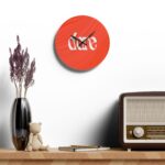 Bold Red 'dare' Acrylic Wall Clock — Modern Minimalist Decorative Timepiece 16