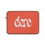 Dare Retro Typography Laptop Sleeve — Bold Coral Protective Sleeve 4