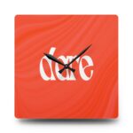 Bold Red 'dare' Acrylic Wall Clock — Modern Minimalist Decorative Timepiece 7