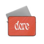Dare Retro Typography Laptop Sleeve — Bold Coral Protective Sleeve 5