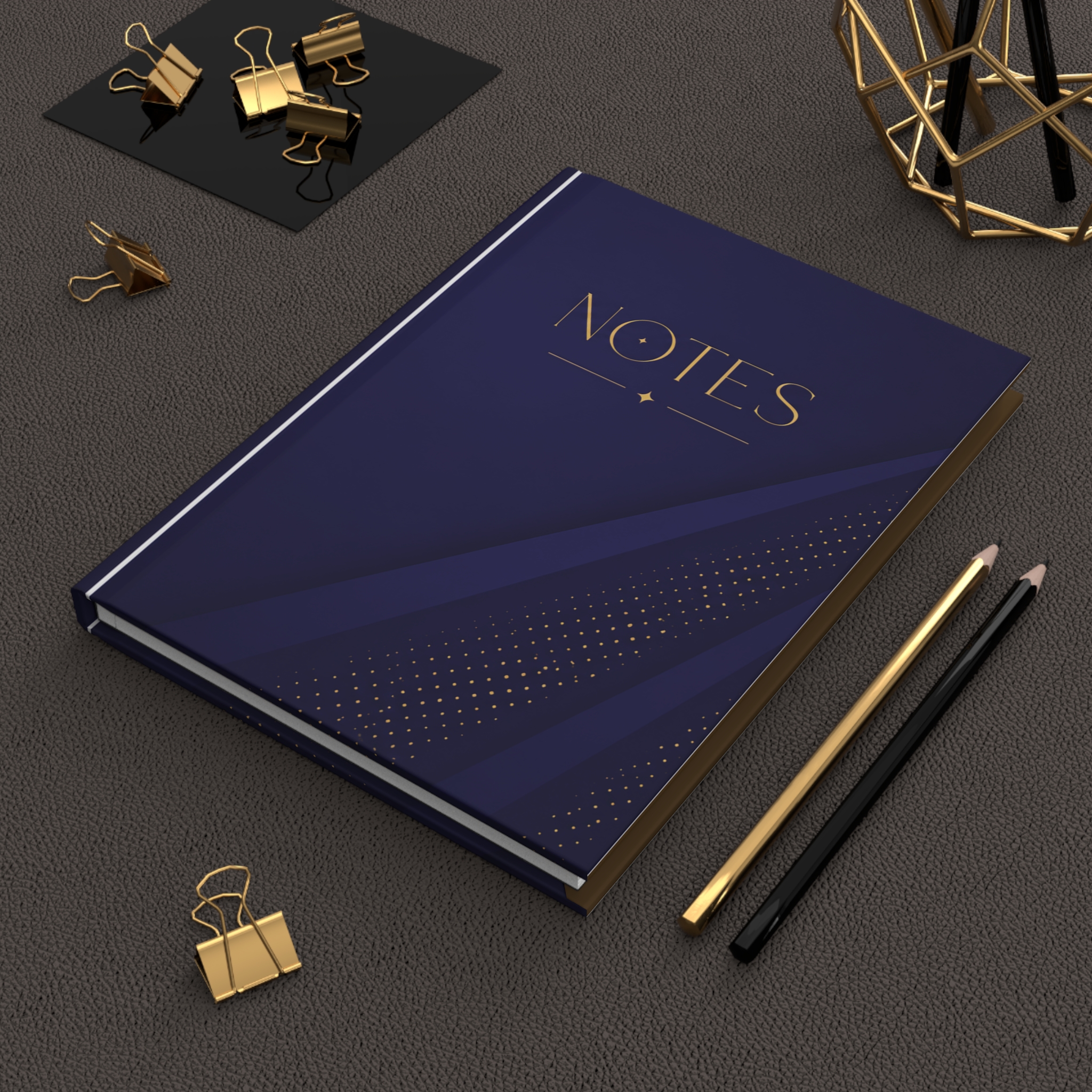 Legacy NOTES Hardcover Journal | Blue & Gold Matte Notebook
