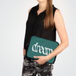 Dream Laptop Sleeve — Retro Script Teal Protective Case 12