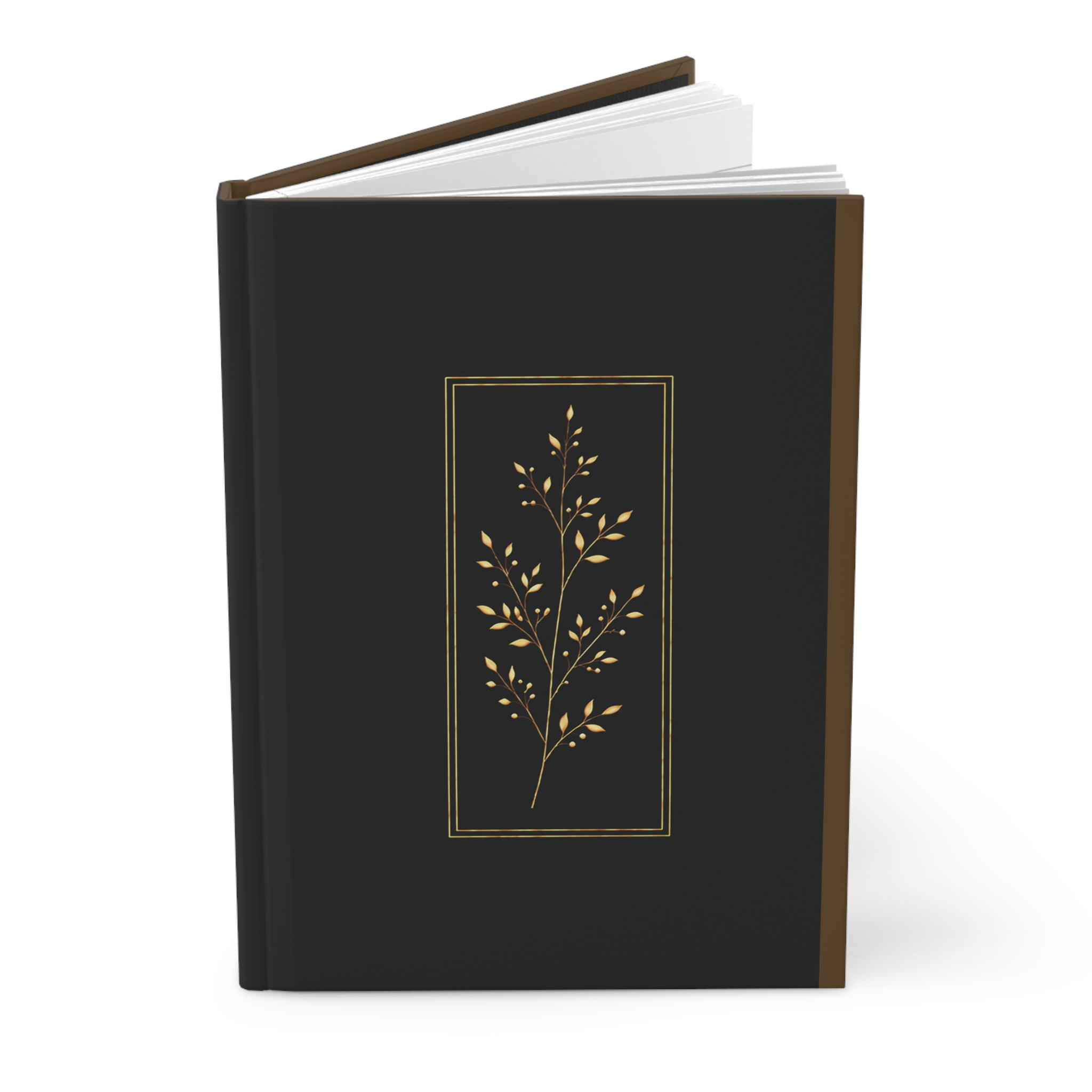 Hardcover Journal — Elegant Gold Leaf Monogram Notebook - Image 3