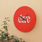 Bold Red 'dare' Acrylic Wall Clock — Modern Minimalist Decorative Timepiece 15