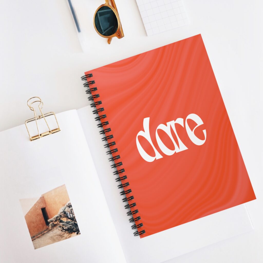 Dare Spiral Notebook | Red Swirl Ruled Journal