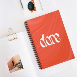Dare Spiral Notebook | Red Swirl Ruled Journal