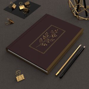 Elegant Hardcover Journal — Gold Botanical Design, Monogram Style