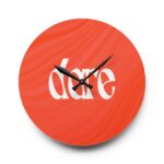 Bold Red 'dare' Acrylic Wall Clock — Modern Minimalist Decorative Timepiece 13