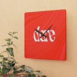 Bold Red 'dare' Acrylic Wall Clock — Modern Minimalist Decorative Timepiece 9