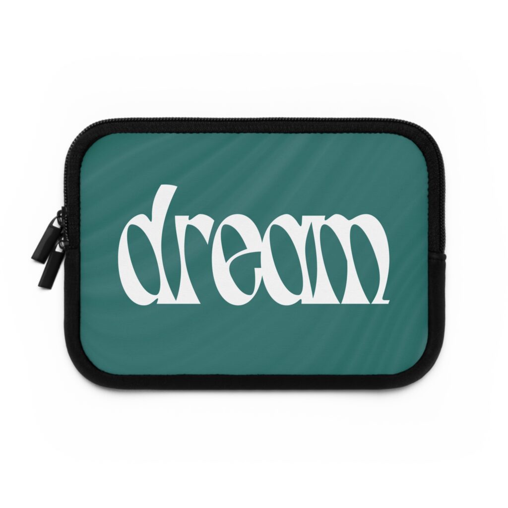 Dream Laptop Sleeve — Retro Script Teal Protective Case
