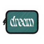 Dream Laptop Sleeve — Retro Script Teal Protective Case 1