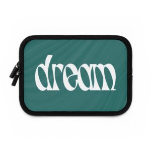 Dream Laptop Sleeve — Retro Script Teal Protective Case