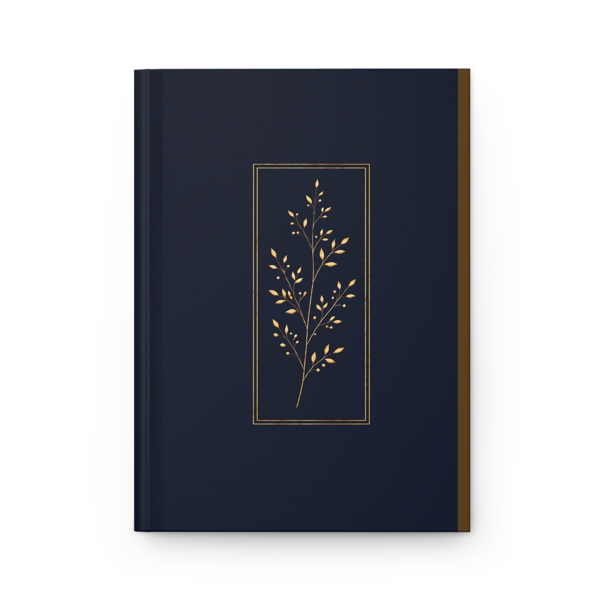 Navy Hardcover Journal — Gold Botanical Foil Design, Elegant Personal Notebook - Image 4