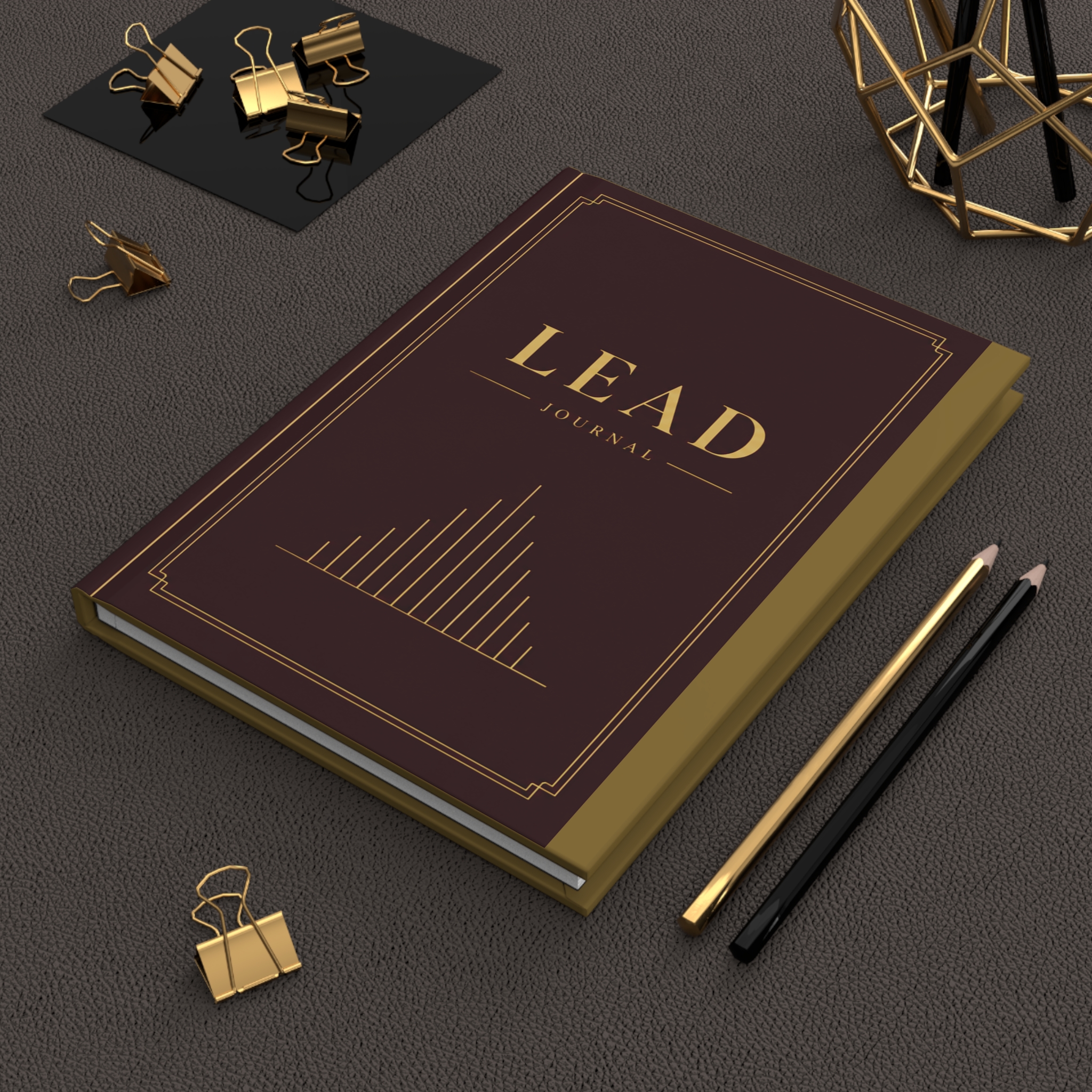 LEAD Hardcover Journal (in Burgundy/Wine) — Professional Leadership Notebook