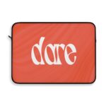 Dare Retro Typography Laptop Sleeve — Bold Coral Protective Sleeve 7