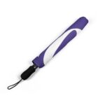 Purple Foldable Umbrella with White Ribbon Logo – Semi-Automatic Compact Rain Umbrella 5
