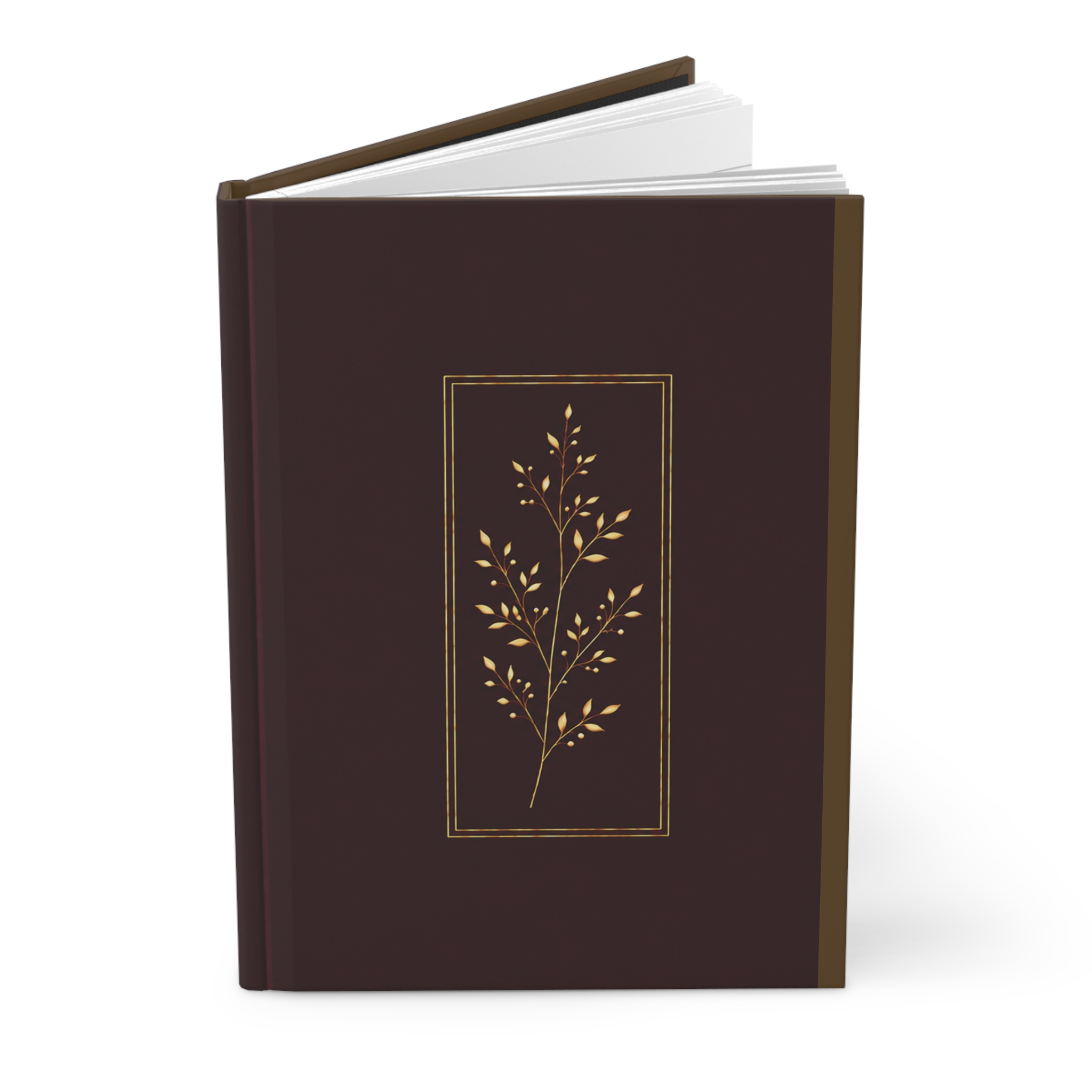 Elegant Hardcover Journal — Gold Botanical Design, Monogram Style - Image 3
