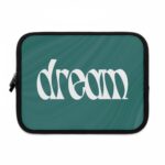 Dream Laptop Sleeve — Retro Script Teal Protective Case 8