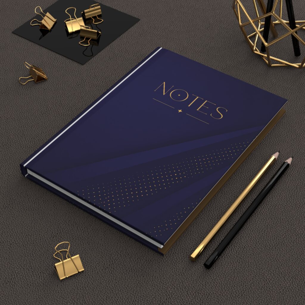 Great Leaders NOTES Hardcover Journal | Blue & Gold Matte Notebook