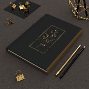 Hardcover Journal — Elegant Gold Leaf Monogram Notebook